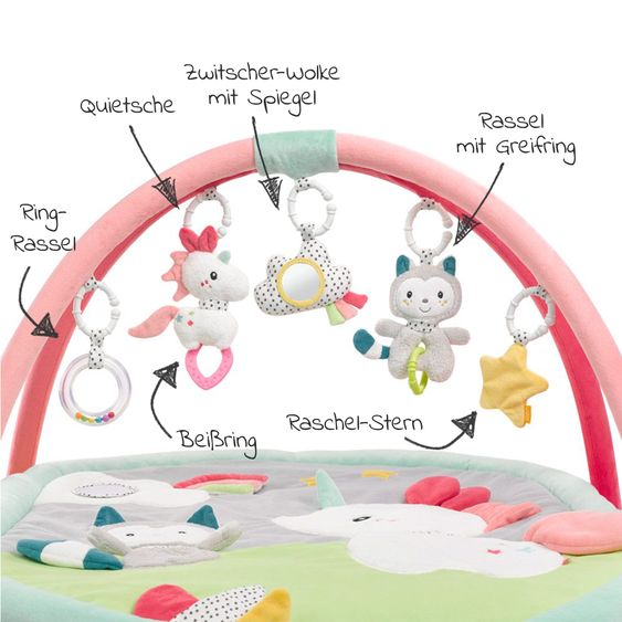 Fehn 3D Activity-Decke Aiko & Yuki + GRATIS Schlafanzug & Knistertier NATUR aus Bio-Baumwolle