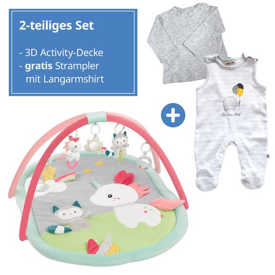 Fehn 3D Activity-Decke Aiko & Yuki + GRATIS Strampler & Shirt- Let´s have a Party