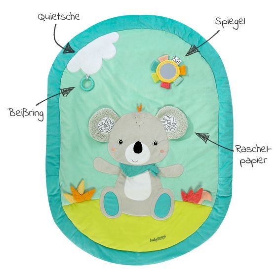 Fehn 3D Activity-Decke Koala - DoBabyDoo + GRATIS Schlafanzug & Knistertier NATUR aus Bio-Baumwolle