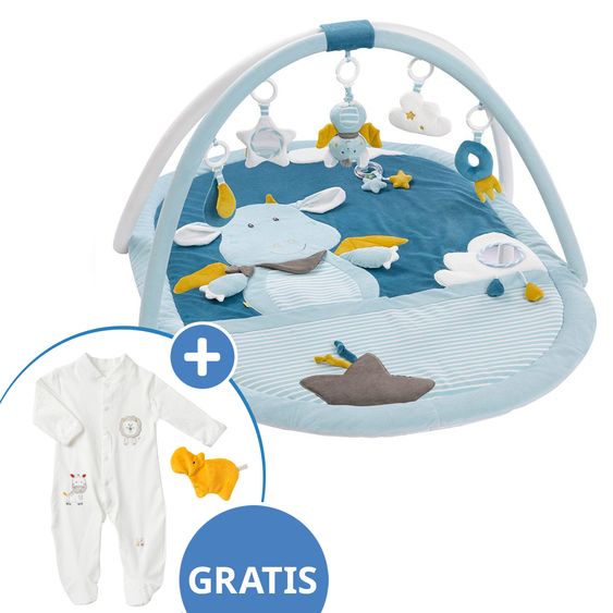 Fehn 3D Activity-Decke Little Castle + GRATIS Schlafanzug & Knistertier NATUR aus Bio-Baumwolle