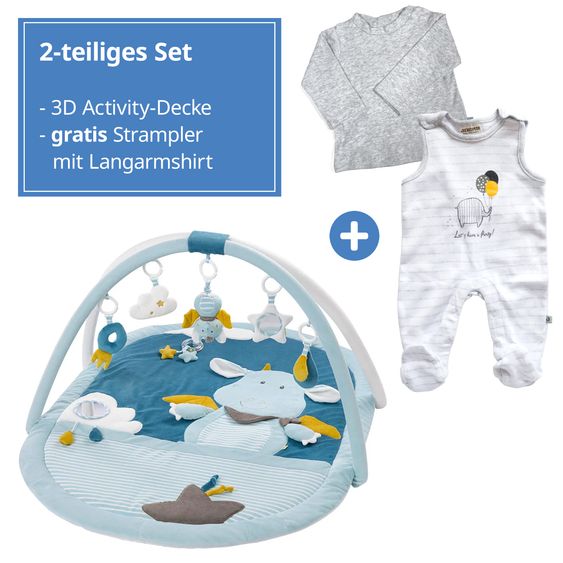 Fehn 3D Activity-Decke Little Castle + GRATIS Strampler & Shirt- Let´s have a Party