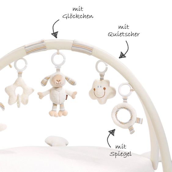 Fehn 3D Activity-Decke Schaf - Baby Love + GRATIS Schlafanzug & Knistertier NATUR aus Bio-Baumwolle