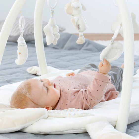 Fehn 3D Activity-Decke Schaf - Baby Love + GRATIS Schlafanzug & Knistertier NATUR aus Bio-Baumwolle
