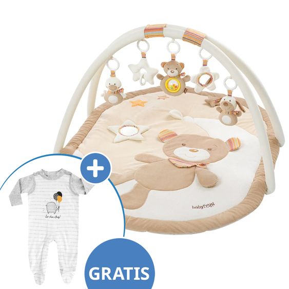 Fehn 3D Activity-Decke Teddy - Rainbow + GRATIS Strampler & Shirt- Let´s have a Party