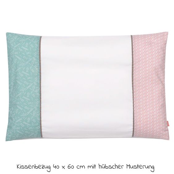 Fehn 4-tlg. Bettwäsche-Set für Kinderbett 60x120 cm und 70x140 cm / Spannbetttuch und Bettwäsche - Bruno Bär - Weiß