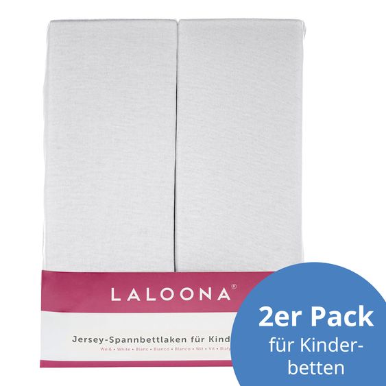 Fehn 4-tlg. Bettwäsche-Set für Kinderbett 60x120 cm und 70x140 cm / Spannbetttuch und Bettwäsche - Bruno Bär - Weiß