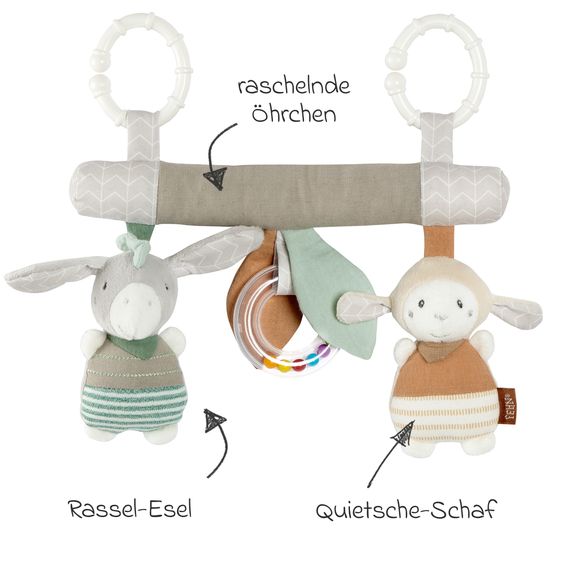 Fehn Activity-Trapez mit Rassel & Quietsche - Esel & Schaf