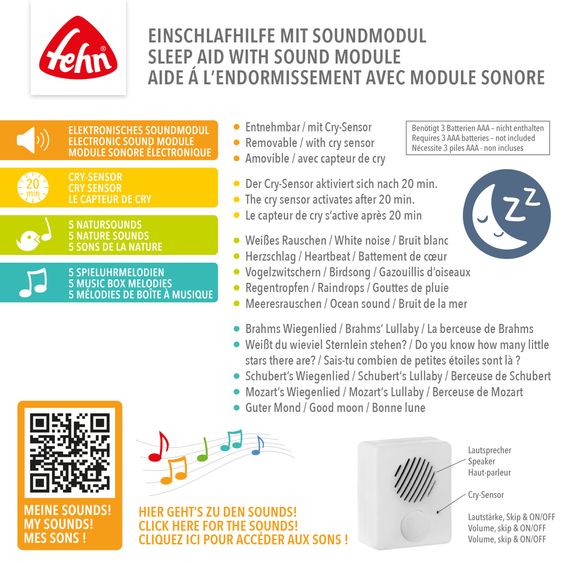 Fehn Einschlafhilfe / Spieluhr 27 cm - Faultier