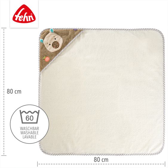 Fehn Hooded Bath Towel - Capybara
