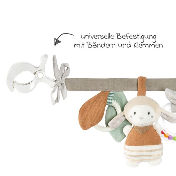 Fehn Kinderwagenkette mit Rassel & Quietsche - Esel & Schaf