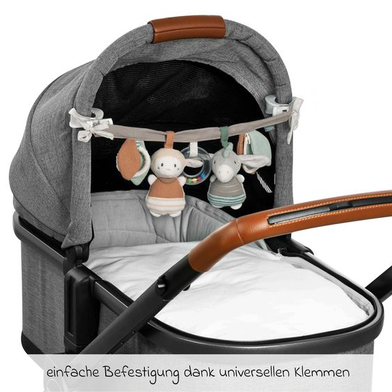 Fehn Kinderwagenkette mit Rassel & Quietsche - Esel & Schaf