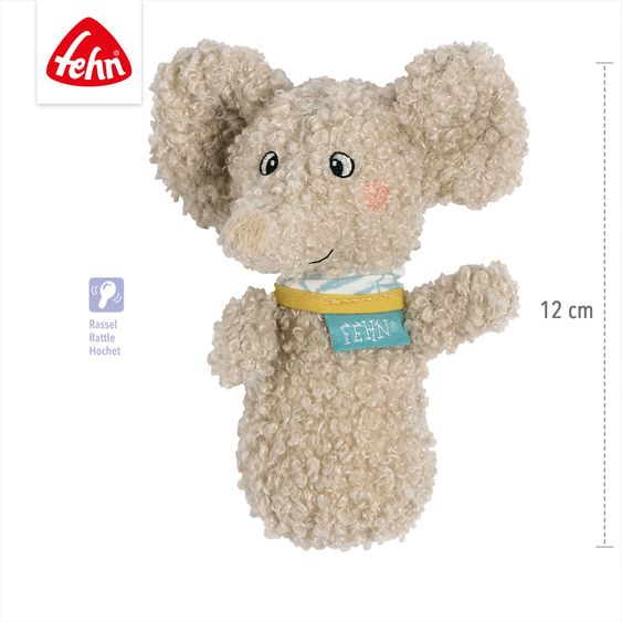 Fehn Mini-Rassel 12 cm - Elefant