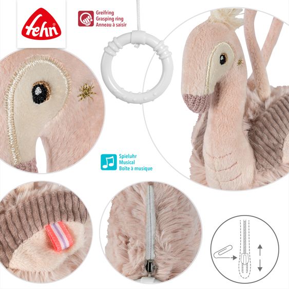 Fehn Mini music box 24 cm - Flamingo