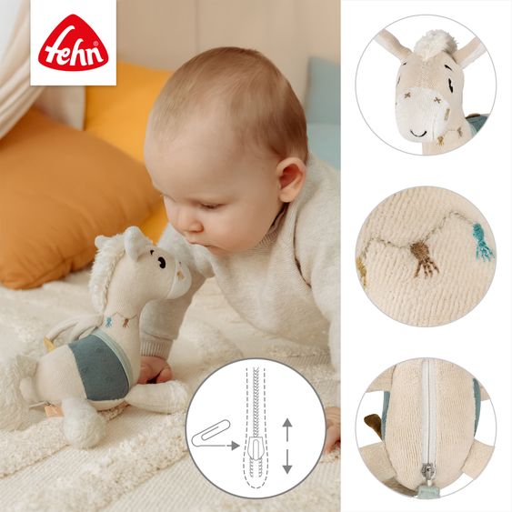 Fehn Mini-Spieluhr NATUR aus Bio-Baumwolle 23 cm - Pferdinand