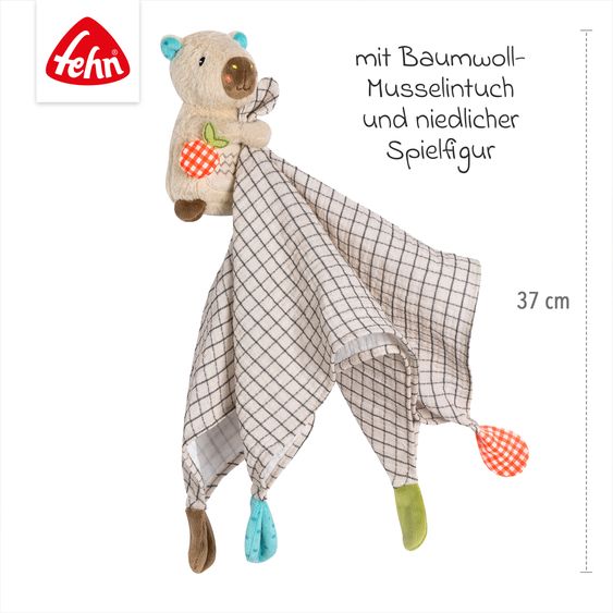 Fehn Schmusetuch / Schnuffeltuch Musselin - Capybara