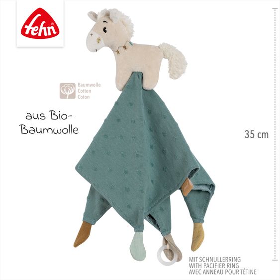 Fehn Schmusetuch / Schnuffeltuch NATUR aus Bio-Baumwolle - Pferdinand