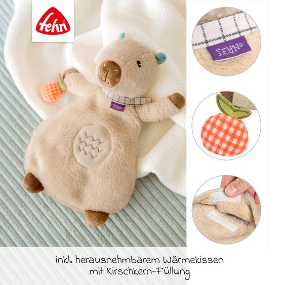 Fehn Animale riscaldante con imbottitura di noccioli di ciliegia 25 cm - Capibara