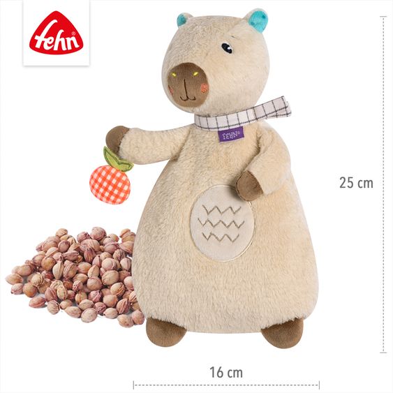 Fehn Animale riscaldante con imbottitura di noccioli di ciliegia 25 cm - Capibara