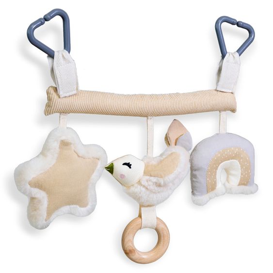 Fellhof 3-tlg. Spielzeug-Set für Kinderwagen, Spielbogen oder Babyschalen