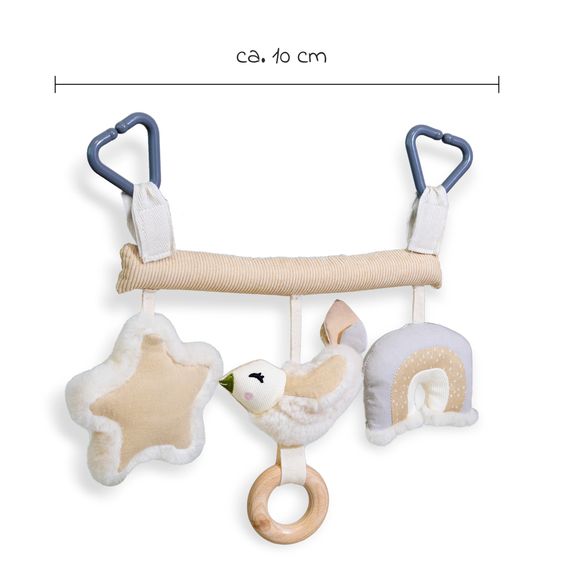 Fellhof 3-tlg. Spielzeug-Set für Kinderwagen, Spielbogen oder Babyschalen