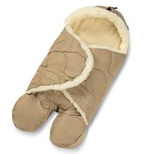 Einschlagdecke Winterberg für Babyschalen, Kinderwagen & Babywannen, Innen aus 100% Merion-Lammfell 37 x 72 cm - Beige
