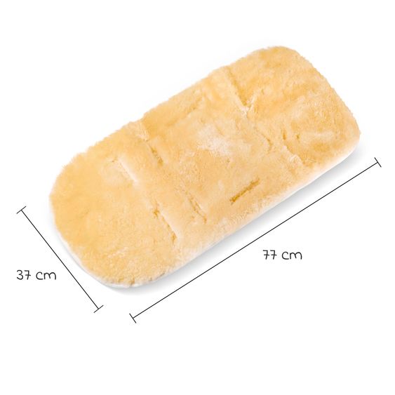 Fellhof Lammfell-Einlage für Kinderwagen aus 100% Merino-Lammfell 37 x 77 cm - Creme