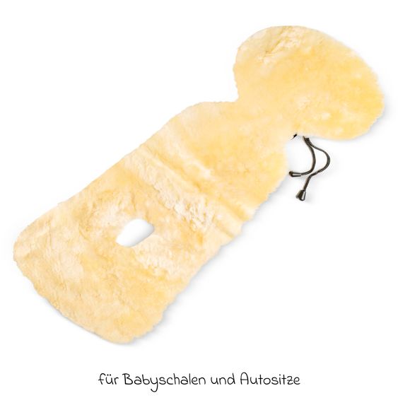 Fellhof Lammfell-Einlage Unifit für Babyschalen und Autositze aus 100 % Merion-Lammfell 30 x 77 cm