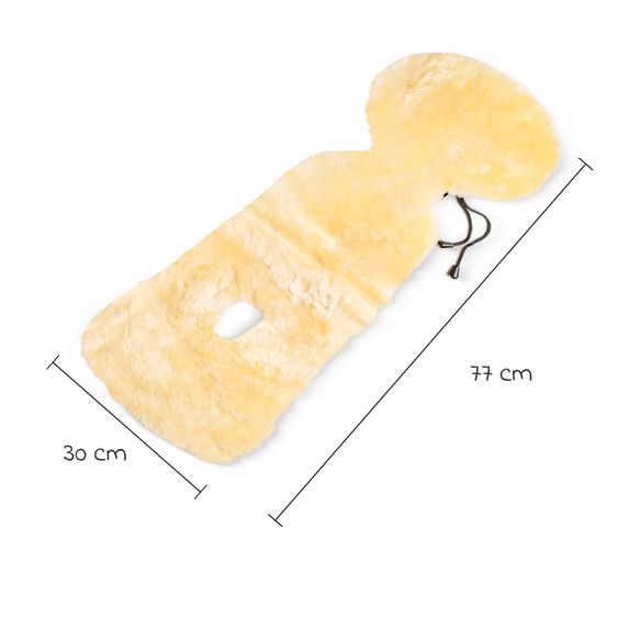 Fellhof Lammfell-Einlage Unifit für Babyschalen und Autositze aus 100 % Merion-Lammfell 30 x 77 cm
