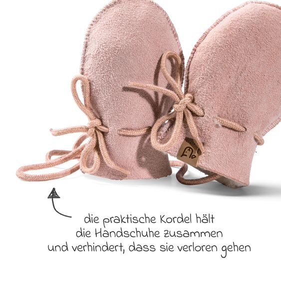 Fellhof Moffole in pelle di montone Maxi con cordoncino - Rosa