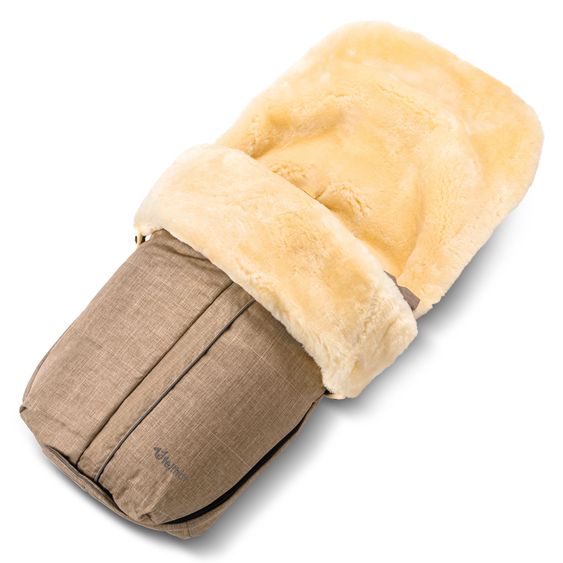 Fellhof Lammfell-Fußsack Aspen für Buggy, Sport- & Kinderwagen - Beige Melange