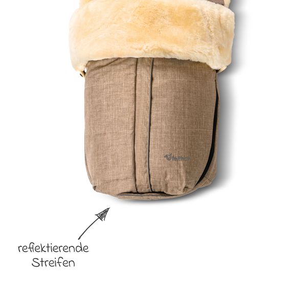 Fellhof Lammfell-Fußsack Aspen für Buggy, Sport- & Kinderwagen - Beige Melange