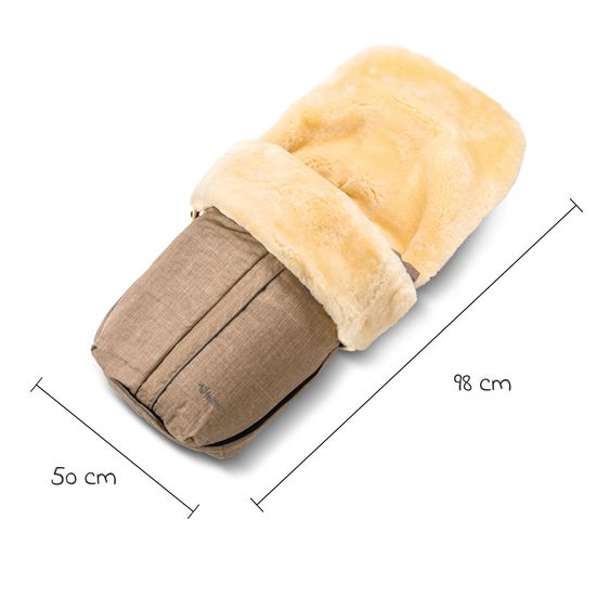 Fellhof Lammfell-Fußsack Aspen für Buggy, Sport- & Kinderwagen - Beige Melange