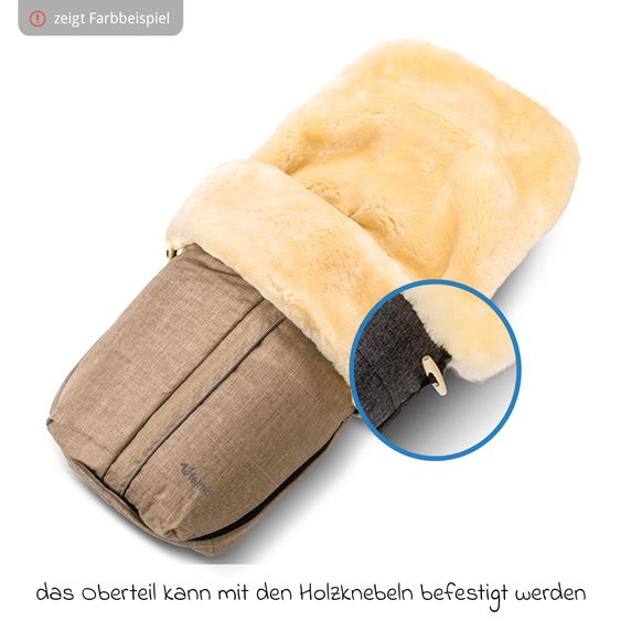 Fellhof Lammfell-Fußsack Aspen für Buggy, Sport- & Kinderwagen - Beige Melange