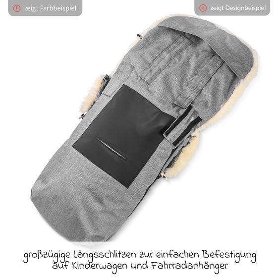Fellhof Lammfell-Fußsack Cortina Filz für Kinderwagen & Buggy - Hellgrau