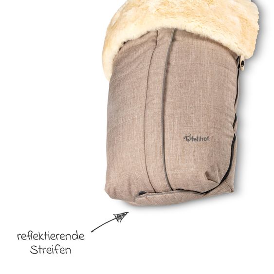 Fellhof Lammfell-Fußsack Cortina für Buggy, Sport- & Kinderwagen - Beige Melange