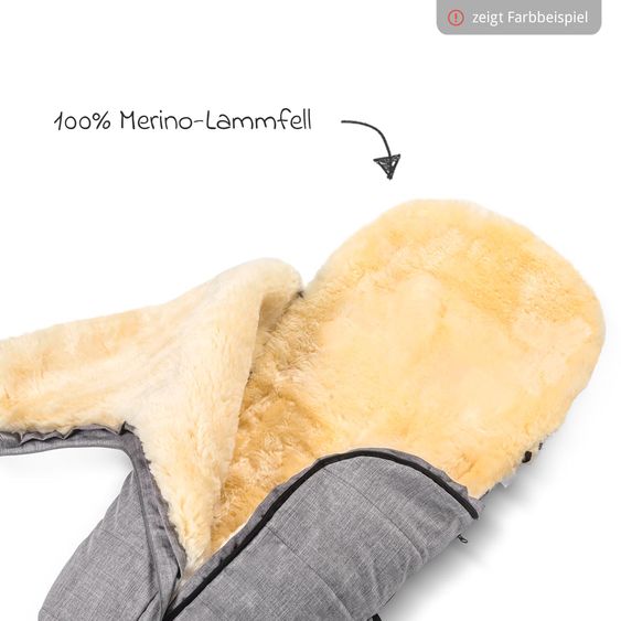 Fellhof Lammfell-Fußsack Cortina für Buggy, Sport- & Kinderwagen - Beige Melange