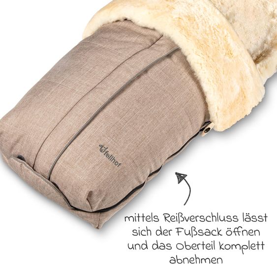Fellhof Lammfell-Fußsack Cortina für Buggy, Sport- & Kinderwagen - Beige Melange