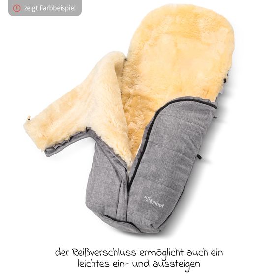 Fellhof Lammfell-Fußsack Cortina für Buggy, Sport- & Kinderwagen - Beige Melange