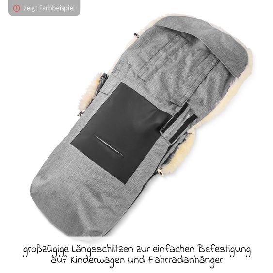 Fellhof Lammfell-Fußsack Cortina für Buggy, Sport- & Kinderwagen - Graphite Melange