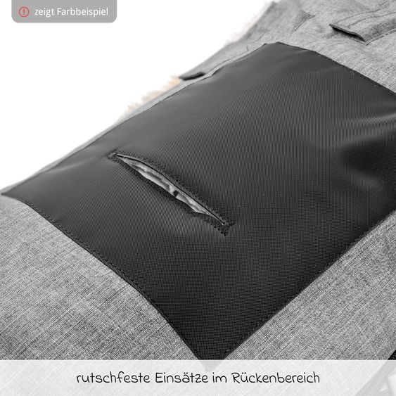 Fellhof Lammfell-Fußsack Cortina für Buggy, Sport- & Kinderwagen - Graphite Melange