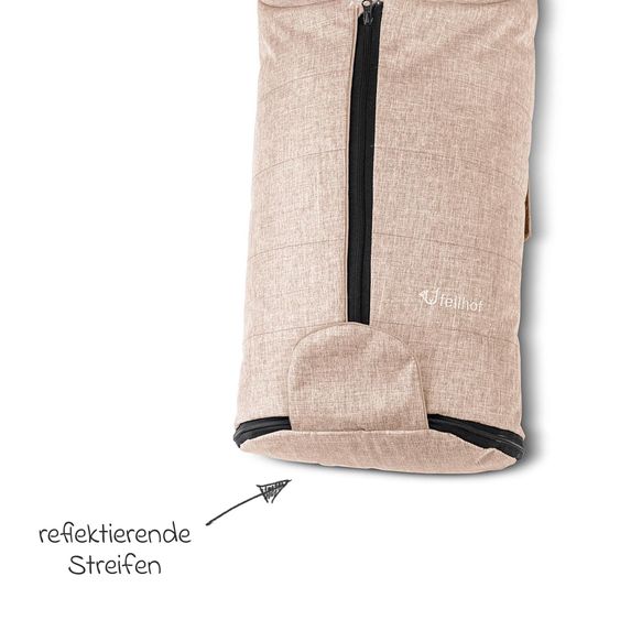 Fellhof Gastein lambskin footmuff for infant car seats & carrycots - Beige Melange