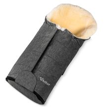 Lammfell-Fußsack Gastein für Babyschalen & Babywannen - Graphite Melange