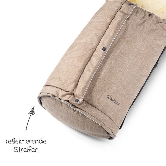 Fellhof Lammfell-Fußsack Hochsölden für Buggy, Sport- & Kinderwagen - Beige Melange