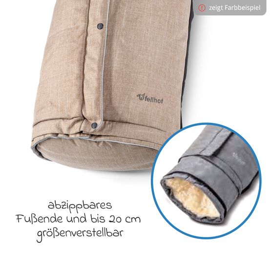 Fellhof Lammfell-Fußsack Hochsölden für Buggy, Sport- & Kinderwagen - Beige Melange