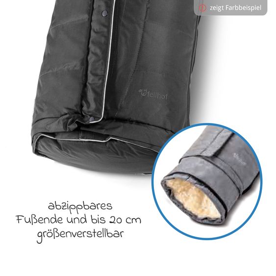 Fellhof Lammfell-Fußsack Hochsölden für Buggy, Sport- & Kinderwagen - Schwarz