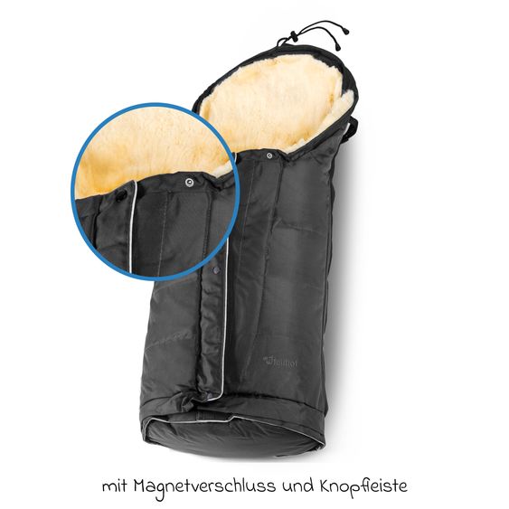 Fellhof Lammfell-Fußsack Hochsölden für Buggy, Sport- & Kinderwagen - Schwarz