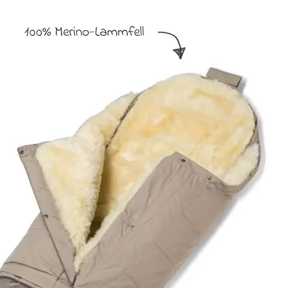 Fellhof Lammfell-Fußsack Kitzbühl für Buggy, Sport- und Kinderwagen - Beige