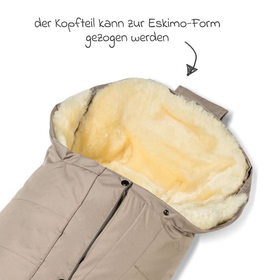 Fellhof Lammfell-Fußsack Kitzbühl für Buggy, Sport- und Kinderwagen - Beige