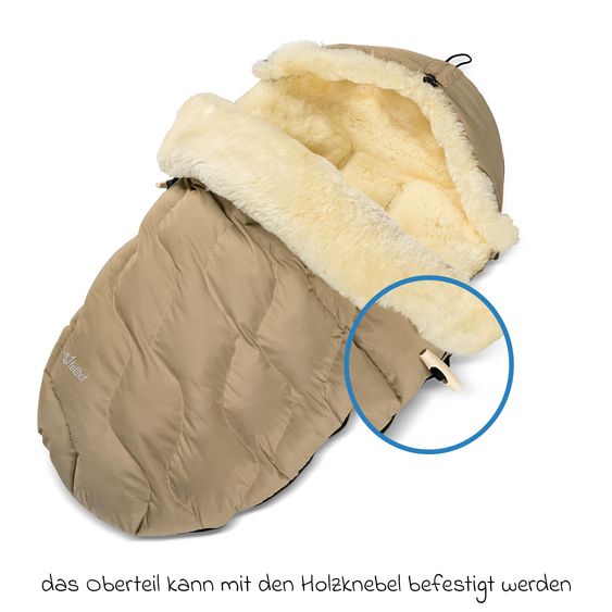 Fellhof Lammfell-Fußsack Winterberg für Buggy, Sport- & Kinderwagen - Beige