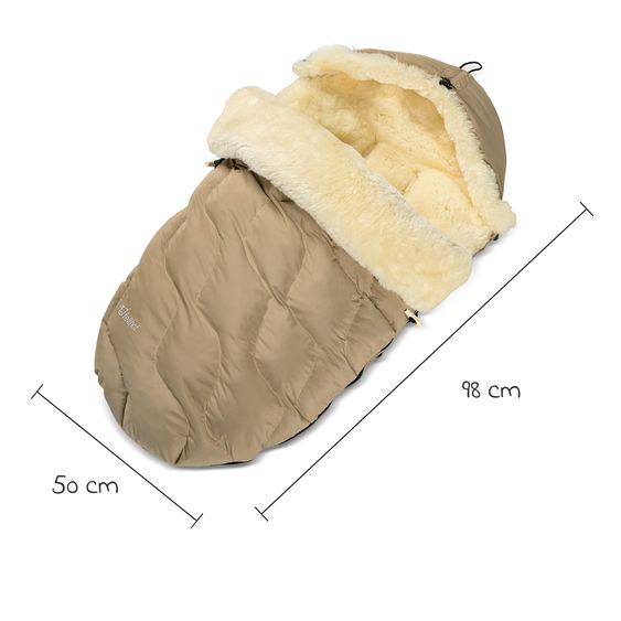 Fellhof Lammfell-Fußsack Winterberg für Buggy, Sport- & Kinderwagen - Beige